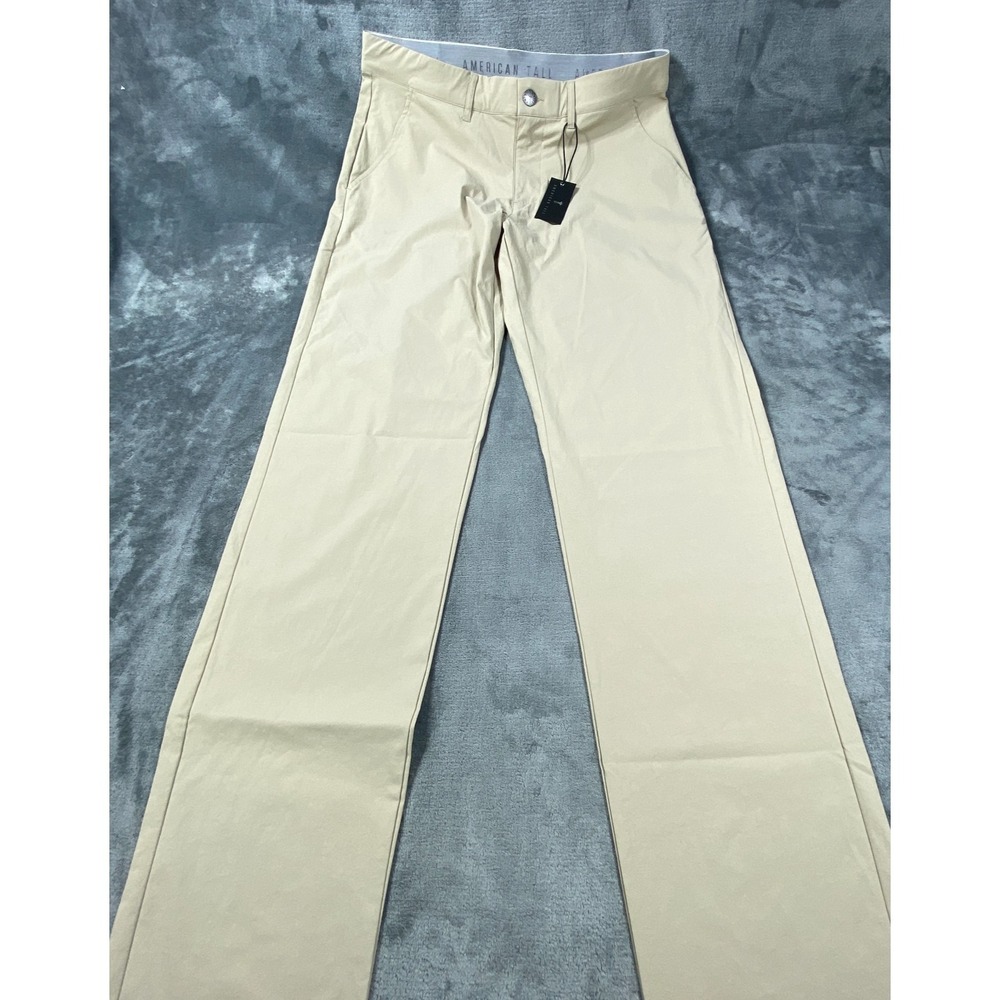 American Tall Pants Mens 34x36 Khaki Stretch Casual Lightweight Straight Leg NWT